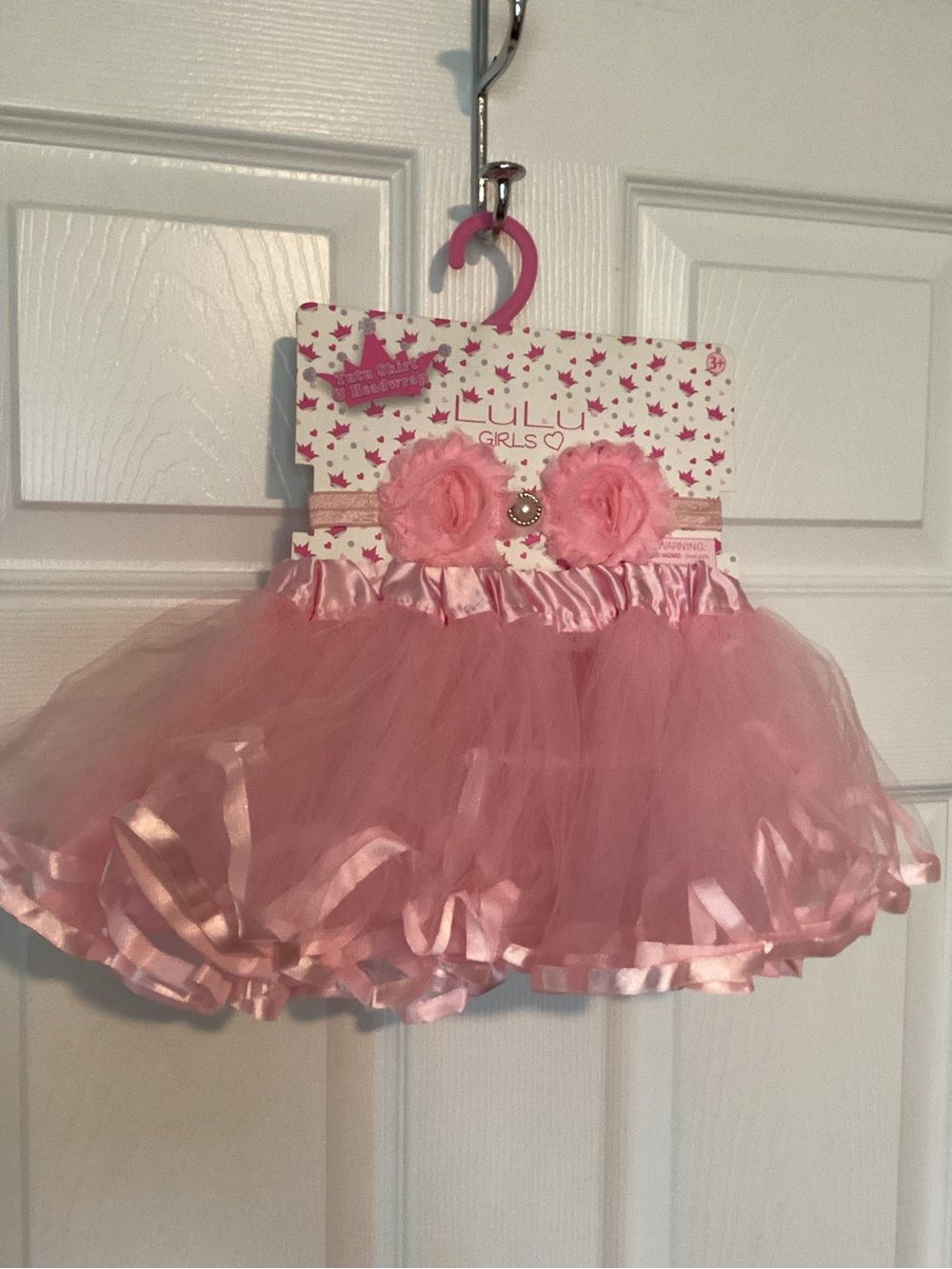 Lulu Girls Pink Tulle Dance Tutu Dress and headband